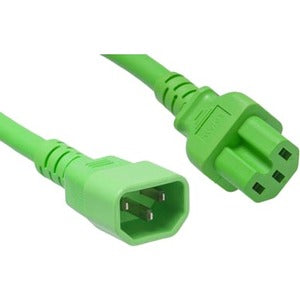 Unirise 10ft Green Power Cord C14 to C15 IEC 60320 Standard Power Cable
