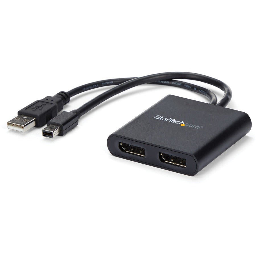 StarTech.com Mini DisplayPort to DisplayPort 2-Port MST Hub - Dual 4K 30Hz Multi-Monitor Adapter for Windows