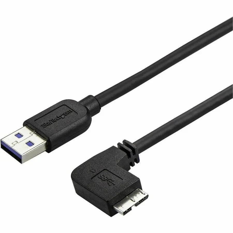 StarTech.com Slim Micro USB 3.0 Cable - Right-Angle Micro-USB, 6 Feet (Model USB3AU2MRS)