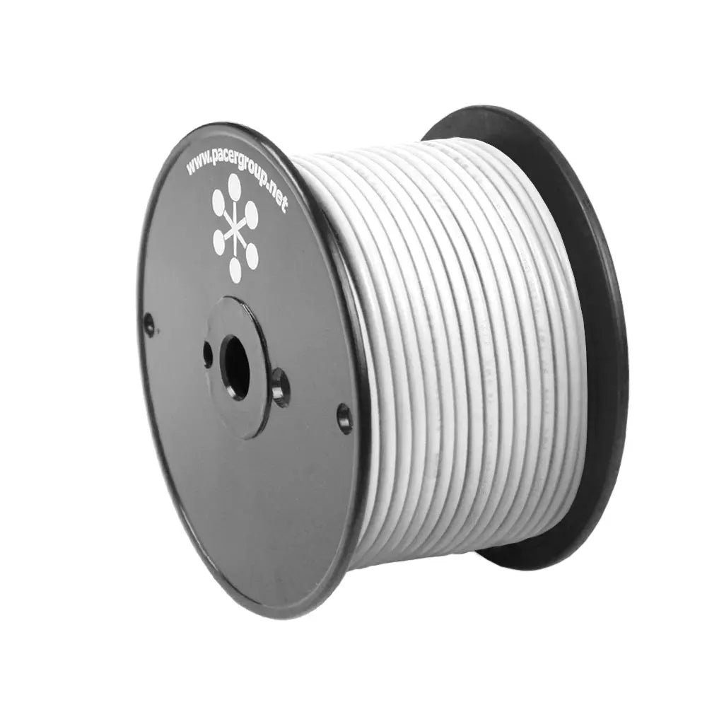 Pacer White 10 AWG Marine Primary Wire - 20 Feet, Tinned Copper, Flexible PVC Insulation