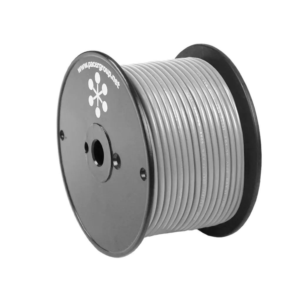Pacer Grey 10 AWG Marine Primary Wire - 20 Feet, Durable & Flexible Tinned Copper Cable
