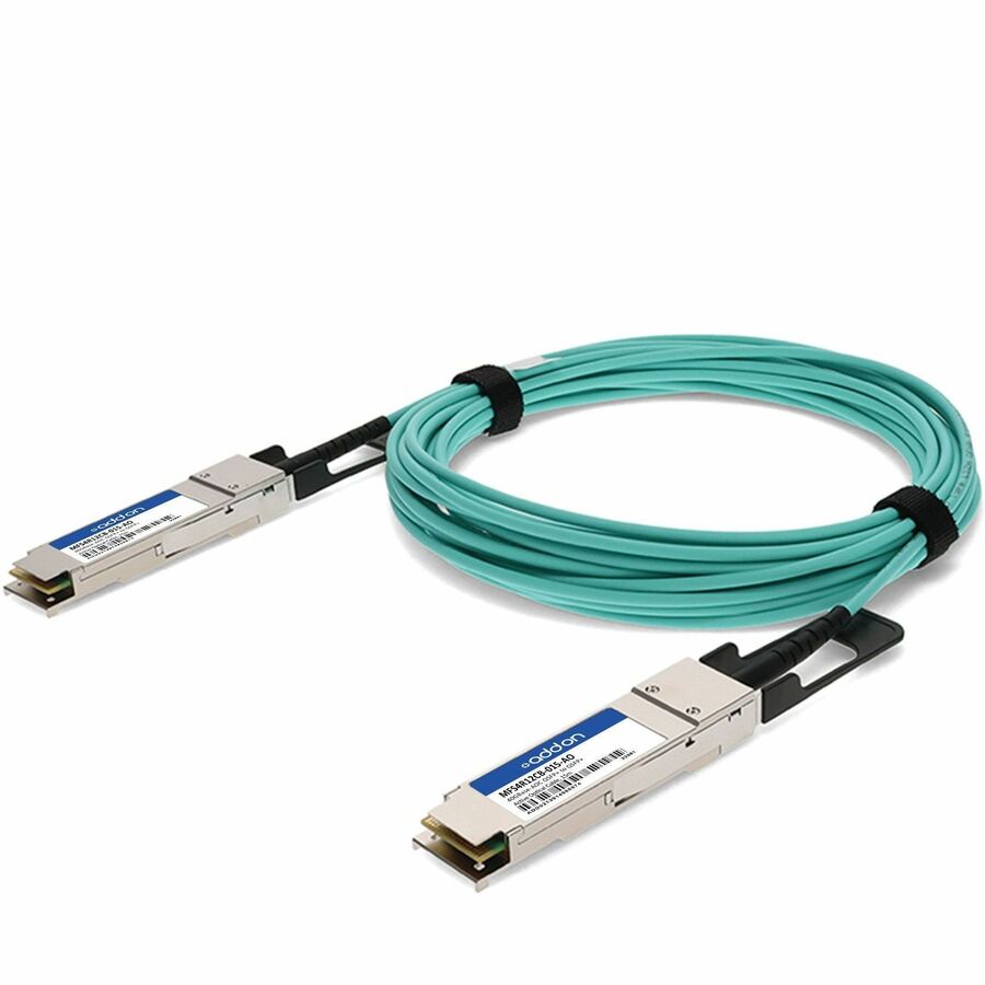 AddOn Mellanox MFS4R12CB-015 Compatible 40GBase-AOC QSFP+ to QSFP+ Active Optical Cable (15m, Multi-Mode Fiber, 850nm)