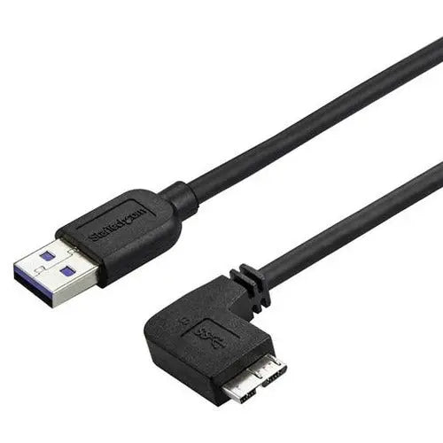 StarTech.com Slim Micro USB 3.0 Cable - 1 Meter, Right-Angle Micro-USB Connector for Easy Device Connectivity