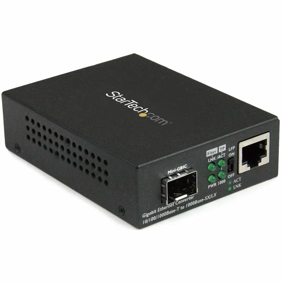 StarTech.com MCM1110SFP Gigabit Ethernet Fiber Media Converter with Open SFP Slot for Network Extension