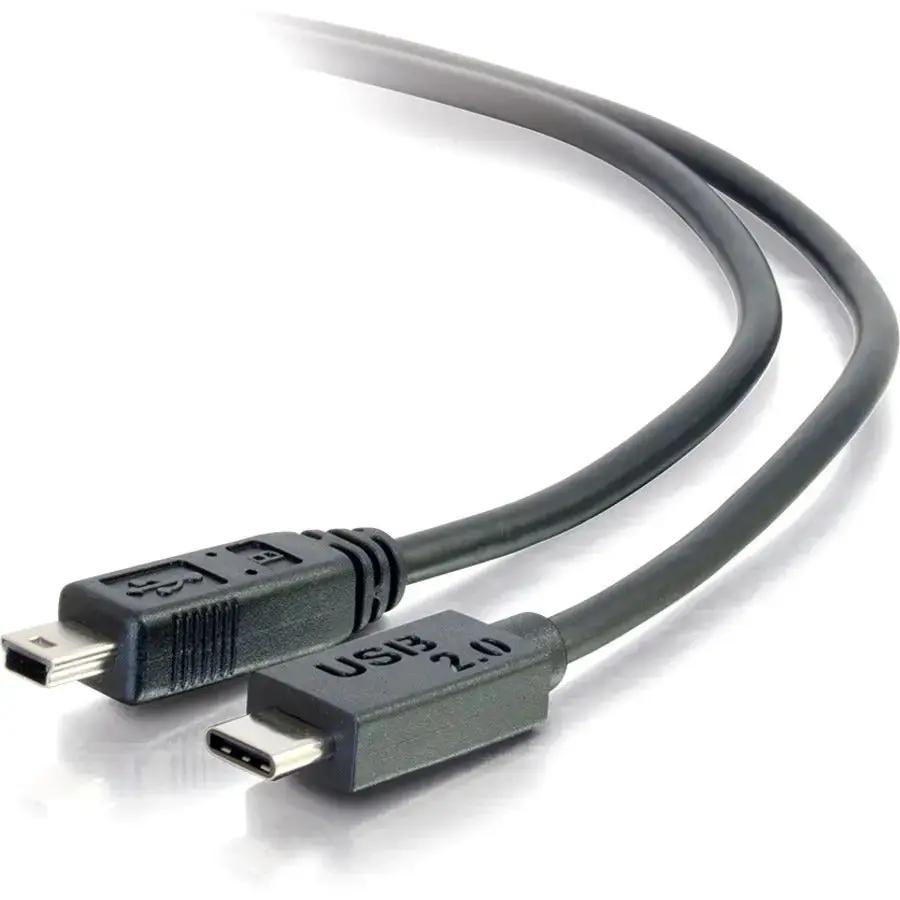 Legrand Group C2G 10ft USB-C to USB Mini B Cable - Black for Secure Data Transfer and Device Charging by Legrand Group