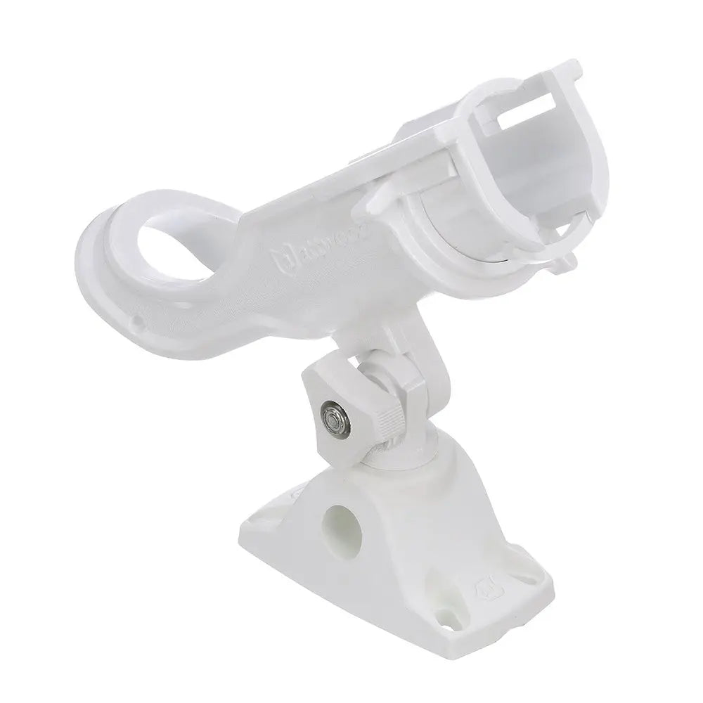 Attwood Marine Heavy-Duty Adjustable Rod Holder with Combo Mount – White, Part #5009W4