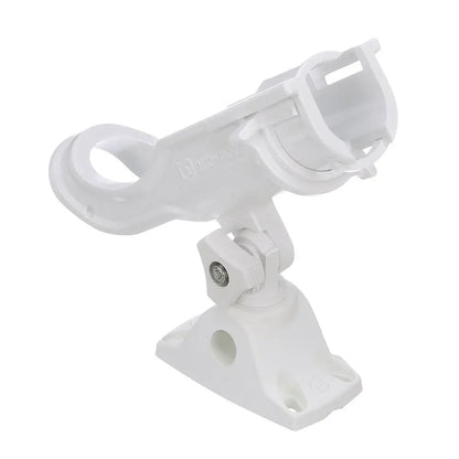 Attwood Marine Heavy-Duty Adjustable Rod Holder with Combo Mount – White, Part #5009W4