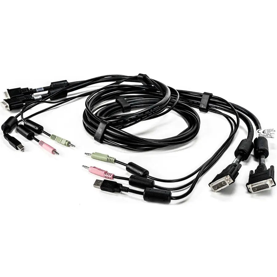Vertiv AVOCENT CBL0120 KVM Cable with Dual Head DVI-I Video and Audio, 6 ft