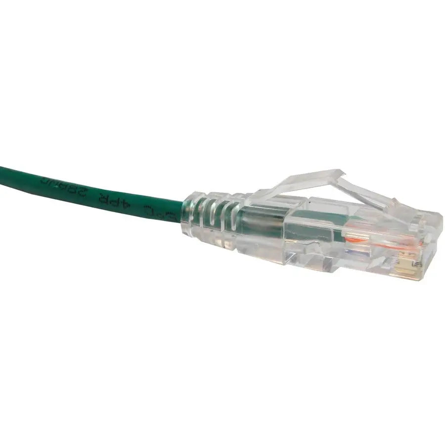 Unirise Clearfit Slim Cat6 Patch Cable, Snagless, Green, 15 ft