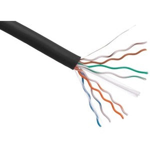 Axiom CAT6 23AWG 4-Pair Solid Conductor Network Cable, 1000 Feet, Black