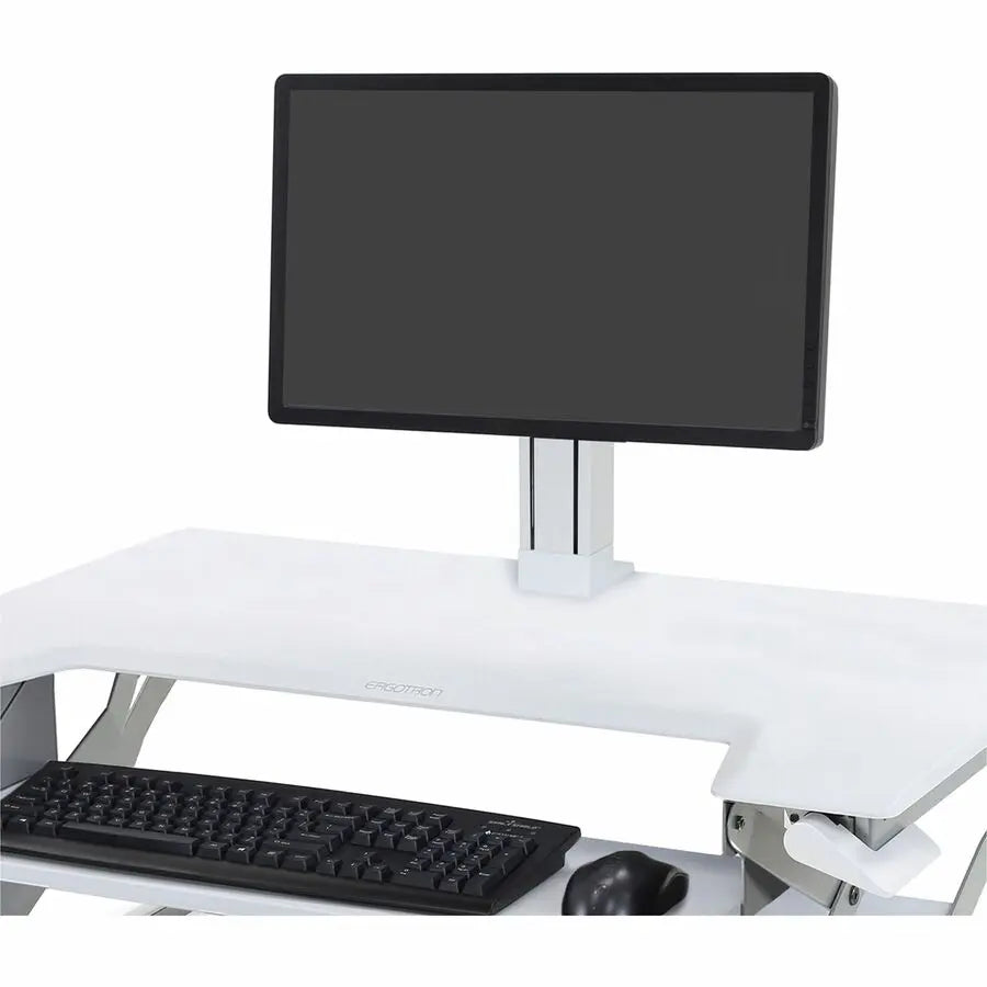Ergotron WorkFit Single LD Monitor Kit (White) – Adjustable Desktop Lift with VESA Compatibility