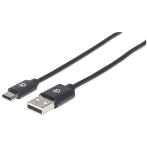 IC Intracom Manhattan Hi-Speed USB C Cable, 3 ft – USB 2.0 Type A to USB C for Reliable Data Transfer