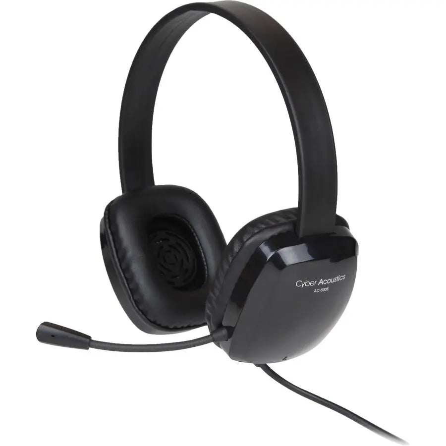 Cyber Acoustics AC-6008 Stereo Headset with Noise-Canceling Microphone and Braided TuffCord
