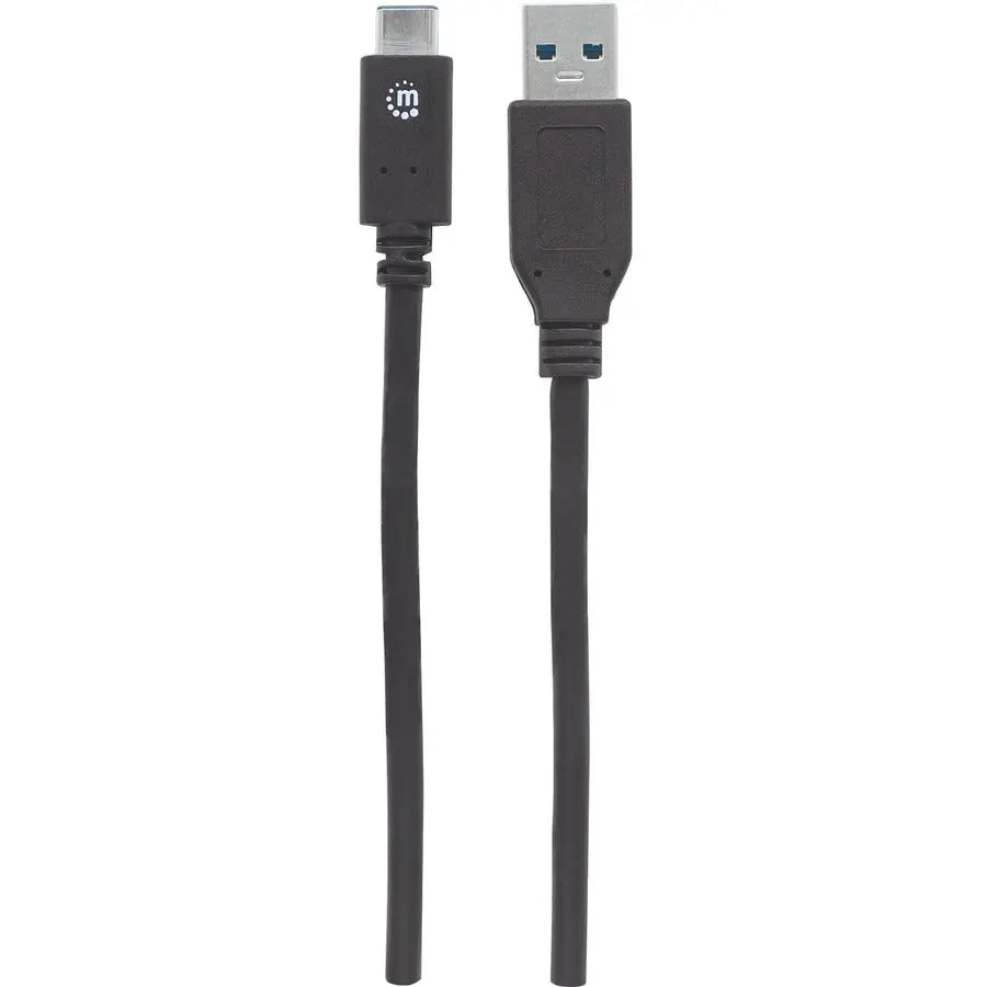IC Intracom Manhattan SuperSpeed+ USB-C to USB-A Cable - 1 Meter, Black