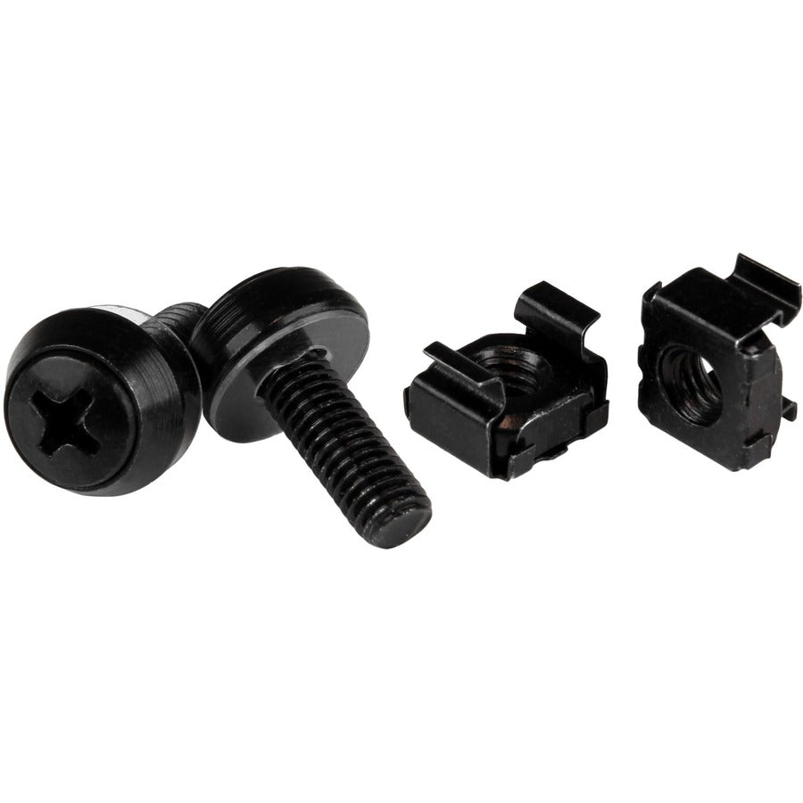 StarTech M6 x 12mm Screws and Cage Nuts 50 Pack for Server Racks and Cabinets