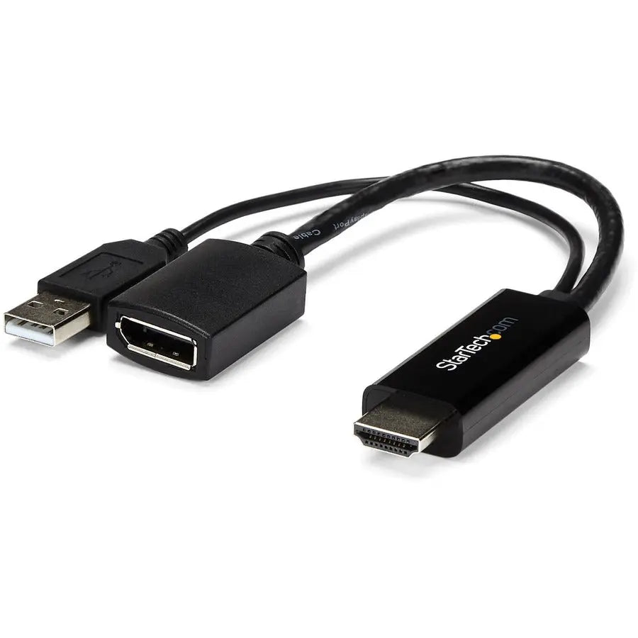 StarTech.com HDMI to DisplayPort Adapter HD2DP – 4K 30Hz USB-Powered HDMI to DisplayPort Converter