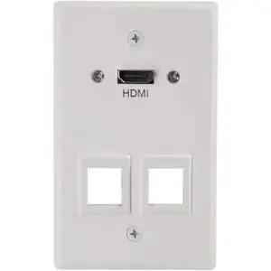 C2G HDMI Pass Through Single Gang Wall Plate with Two Keystones - White by Legrand Group
