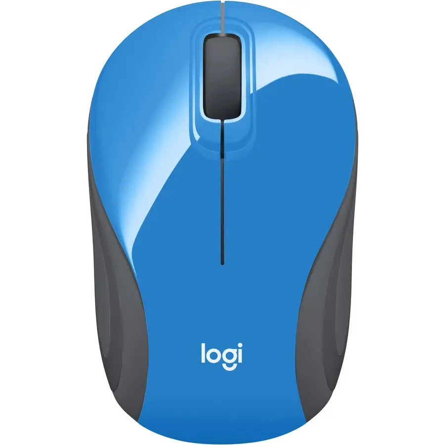 Logitech Wireless Mini Mouse M187 - Compact Bluetooth & USB Optical Mouse with 3-Button Control in Blue