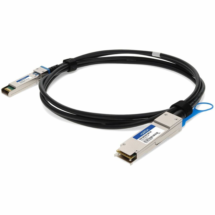 AddOn Solarflare® SOLR-QSFP1SFP-5MP Compatible 10GBase-CU QSFP+ to SFP+ Direct Attach Cable, 5 Meters