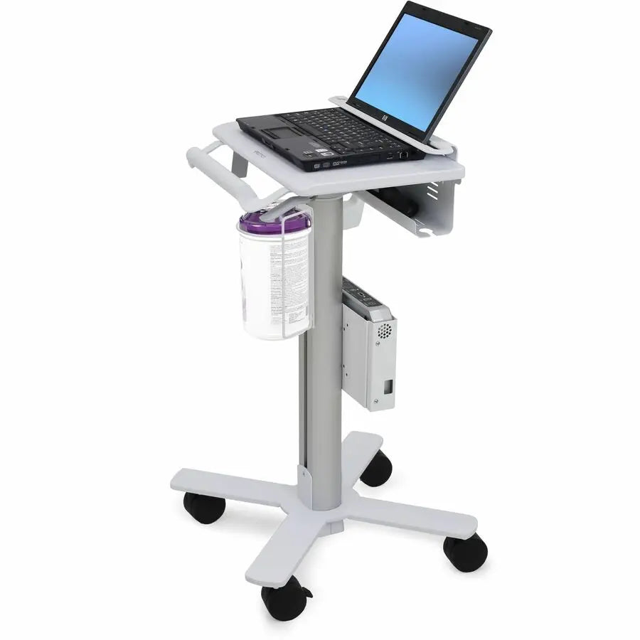 Ergotron StyleView SV10 Laptop Cart – Height Adjustable Medical Cart with T-Slot Interface and Secure Work Surface