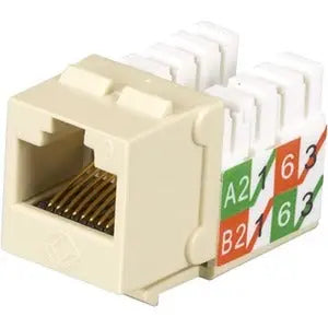 Black Box Ivory Unshielded CAT6 Keystone Jack, 110 Punchdown, TAA, GigaTrue2