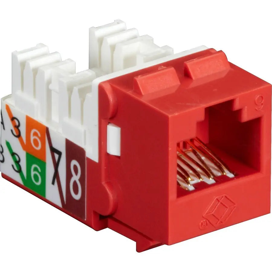 Black Box GigaTrue2 Network Connector FMT637-R3 – High-Performance CAT6 Jack with Gold-Plated Contacts, Red