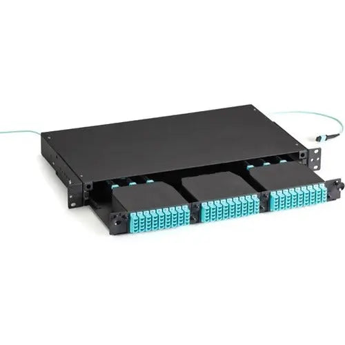 Black Box Fiber Optic High Density MTP Enclosure - 3-Slot, 1U Rack-Mountable Fiber Panel