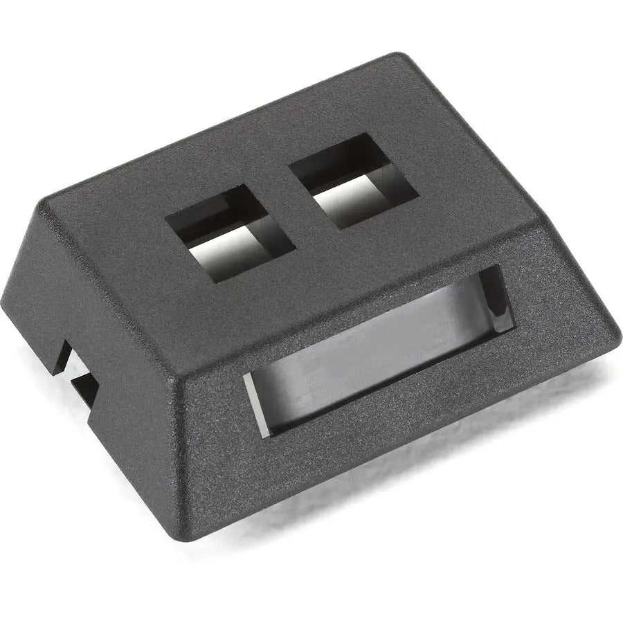 Black Box GigaStation2 2-Port Modular Furniture Wallplate - Black for Modern Office Installations