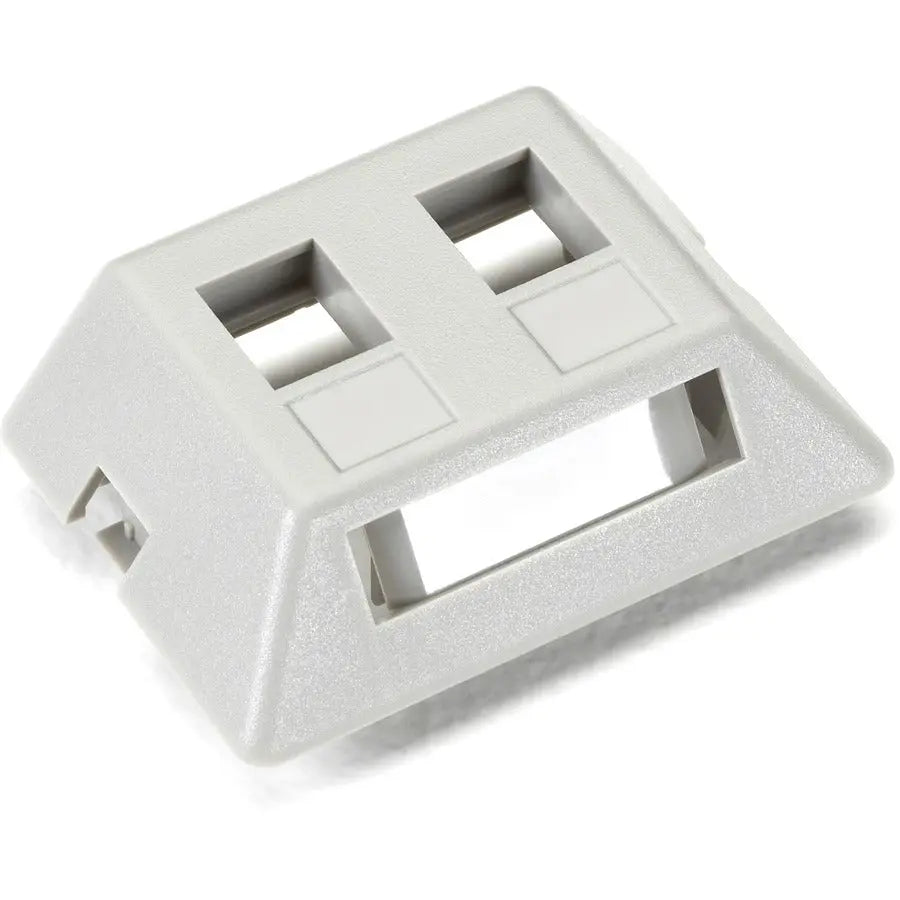 Black Box GigaStation2 2-Port Modular Furniture Wallplate - Gray for Office Workstations