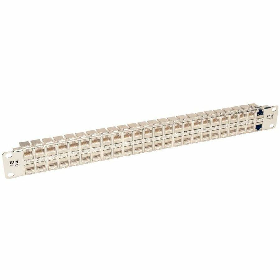 Tripp Lite by Eaton N254-048-SH-6A 48-Port 1U Shielded Cat6a Feedthrough Patch Panel