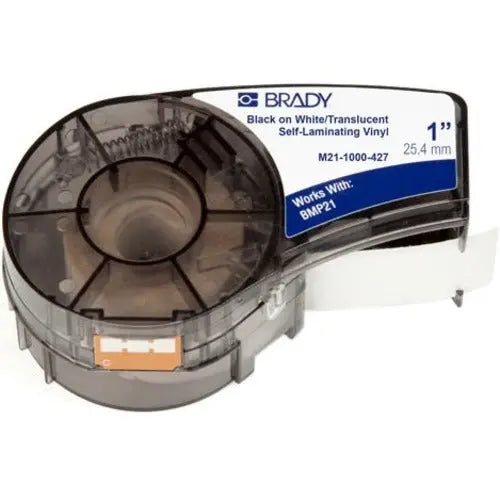 Brady M211000427 Label Cartridge for BMP21 Series Printers, White/Translucent