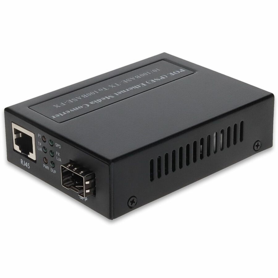 AddOn 10/100Base-TX (RJ-45) to Open SFP Port PoE Media Converter Model ADD-FMC-SFP-POE