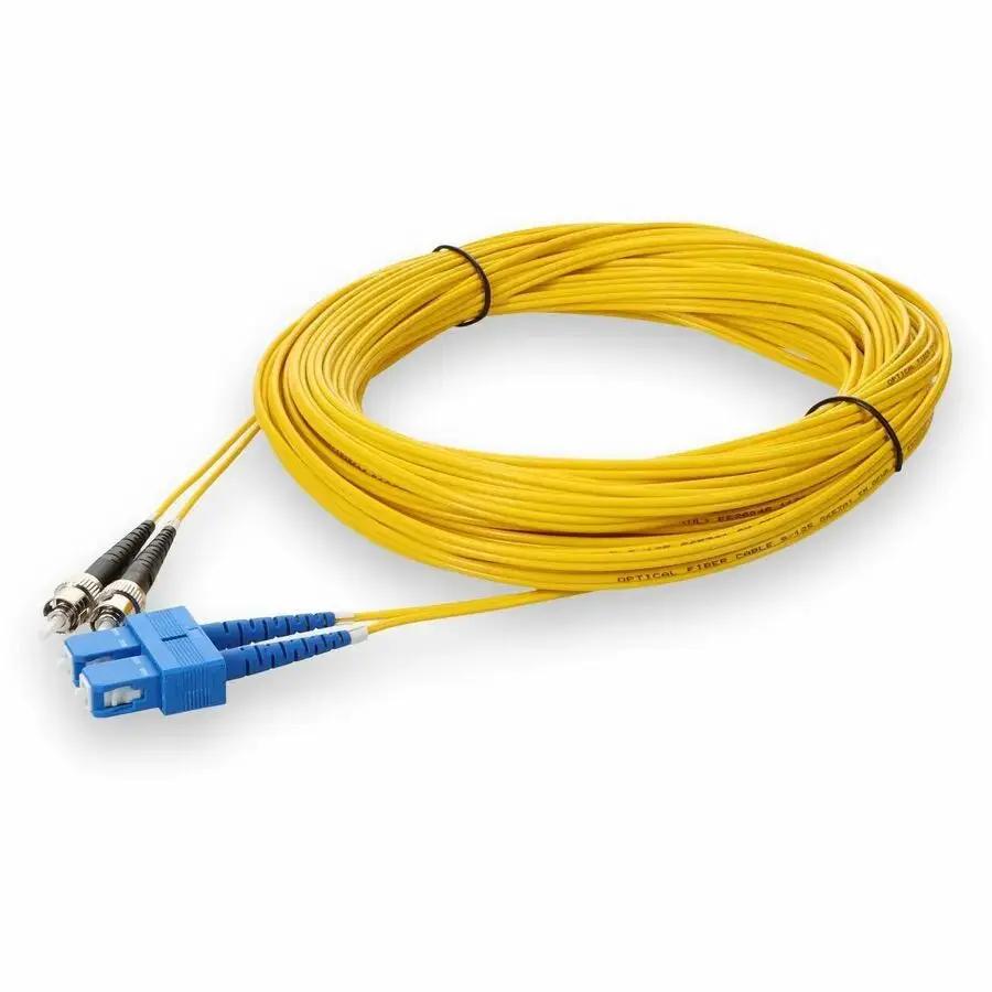 AddOn 30M SC to ST Male Duplex Fiber Optic Patch Cable - Yellow, OS2 Single-Mode, Riser Rated by ADDON
