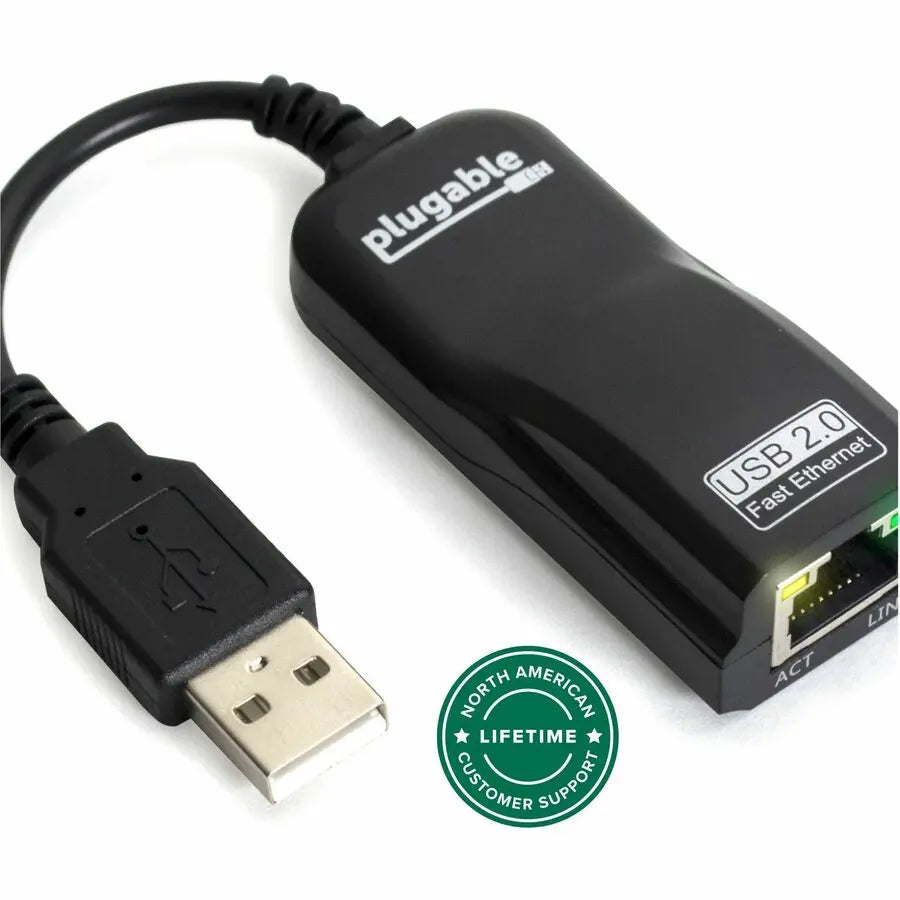 Plugable USB 2.0 to Ethernet Fast 10/100 LAN Wired Network Adapter (Model USB2-E100)