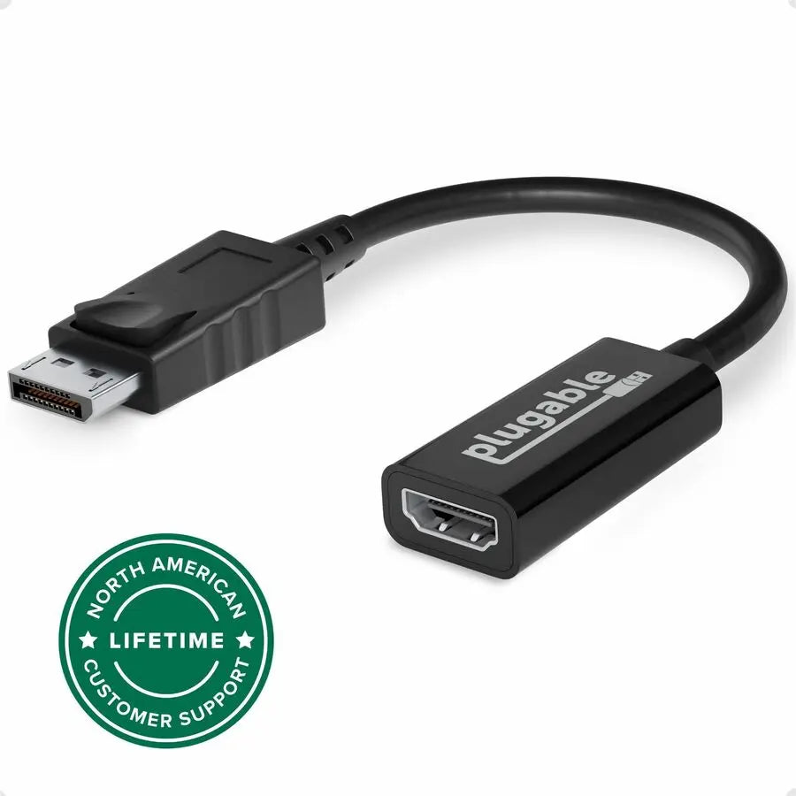 Plugable Active DisplayPort to HDMI Adapter DP-HDMI – Connect 4K UHD Monitors and TVs from PC, Laptop, or Tablet
