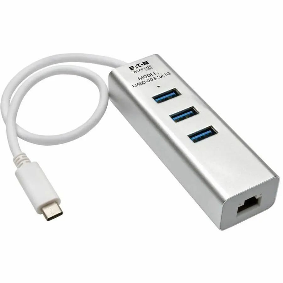 Eaton Tripp Lite Series U460-003-3A1G USB 3.1 Gen 1 USB-C Portable Hub/Adapter with Ethernet and Charging