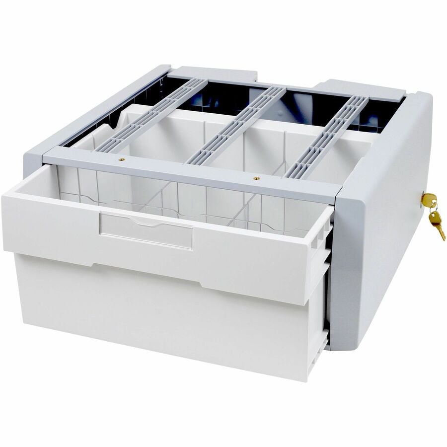 Ergotron SV Supplemental Storage Drawer, Single Tall - White with Key Lock and Dividers