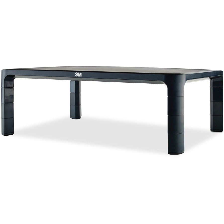 3M MS85B Adjustable Monitor and Laptop Stand - Durable Black Desktop Support