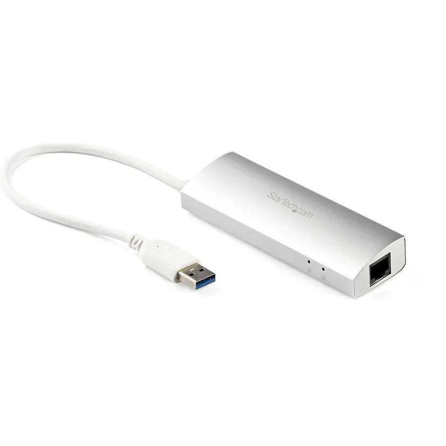 StarTech.com 3-Port Portable USB 3.2 Gen 1 Hub with Gigabit Ethernet - USB-A, Bus-Powered, Lightweight Travel Adapter