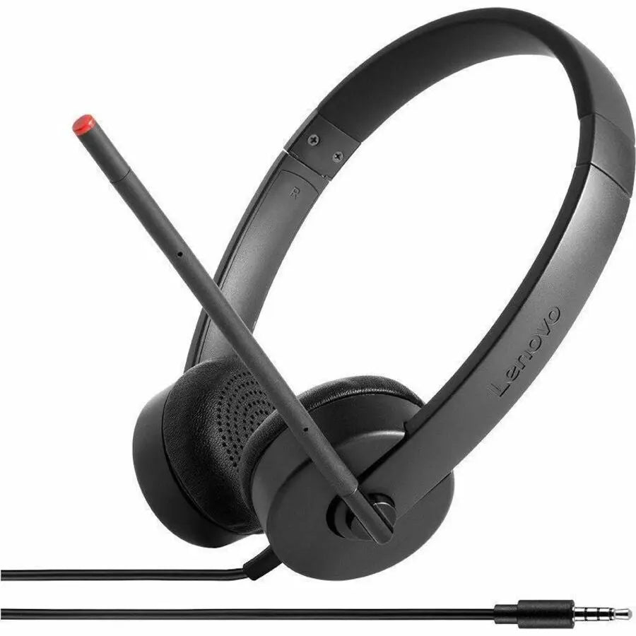 Lenovo Essential Stereo Analog Headset – Office Over-Ear Headphones with Boom Microphone and 3.5mm Jack