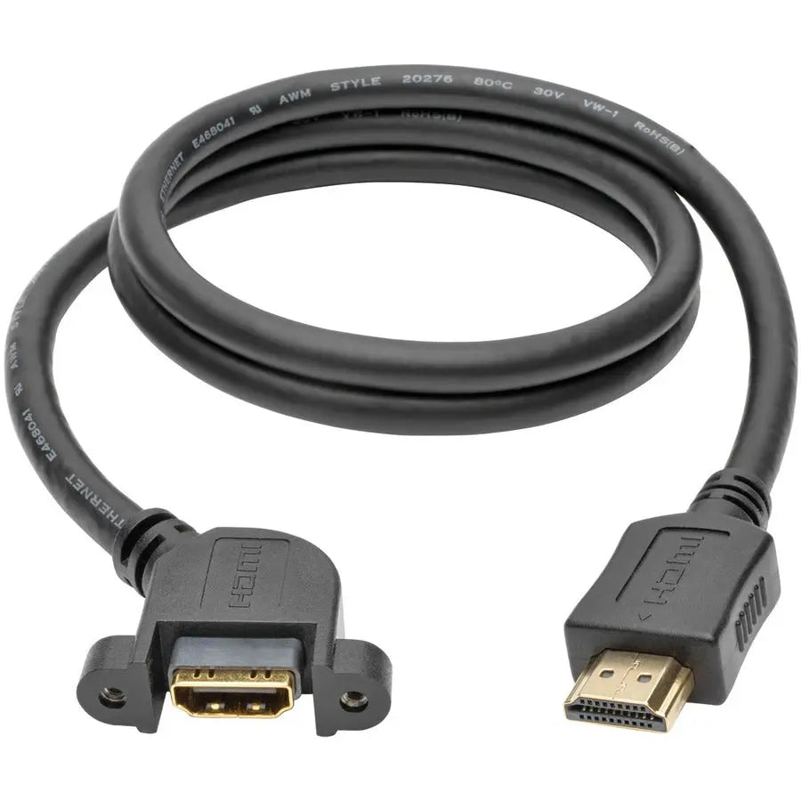 Eaton Tripp Lite Series P569-003-MF-APM 3 ft High-Speed HDMI Panel-Mount Cable with Ethernet