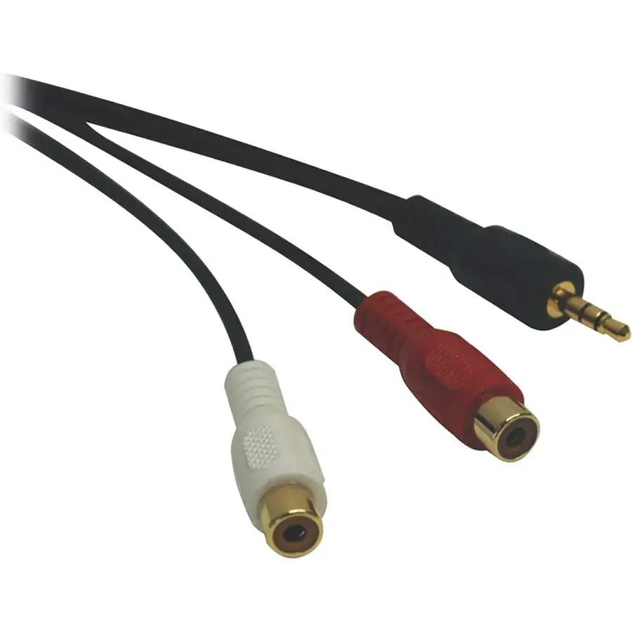 Eaton Tripp Lite Series 3.5 mm Mini Stereo to RCA Audio Y Splitter Adapter Cable (6 inches) by Eaton Corporation