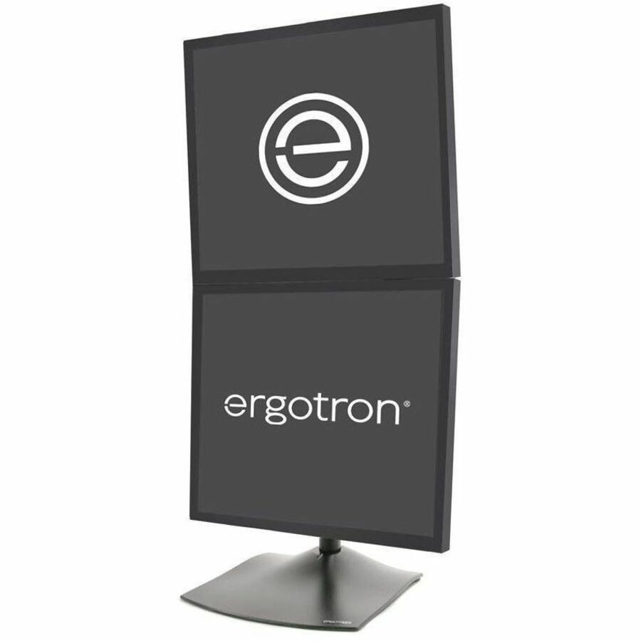 Ergotron DS100 Series Dual-Monitor Desk Stand - Supports 27" Screens, VESA Compatible, Black