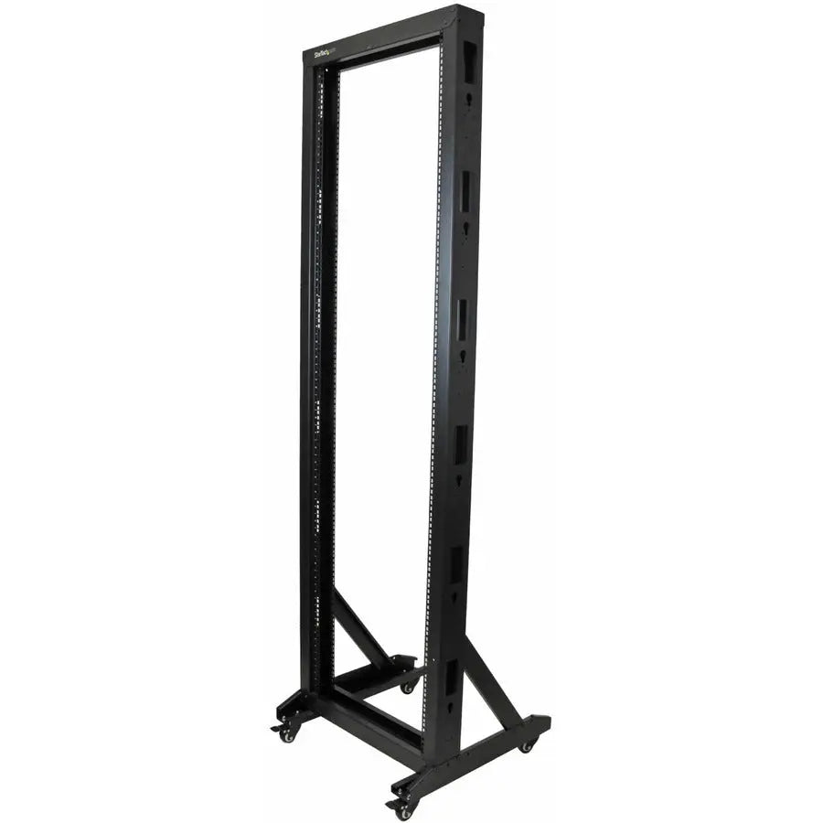 StarTech.com 2-Post 42U Mobile Open Frame Server Rack with Casters - 19 Inch Network Rack for IT, Network, and AV Equipment