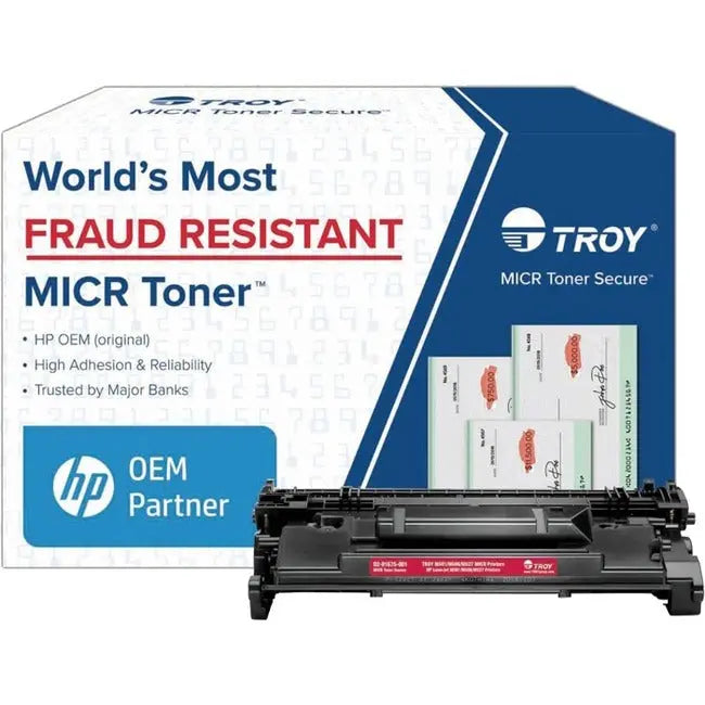 Troy Group M501/M506/M527 MICR Toner Secure Cartridge - Black, OEM Part CF287A