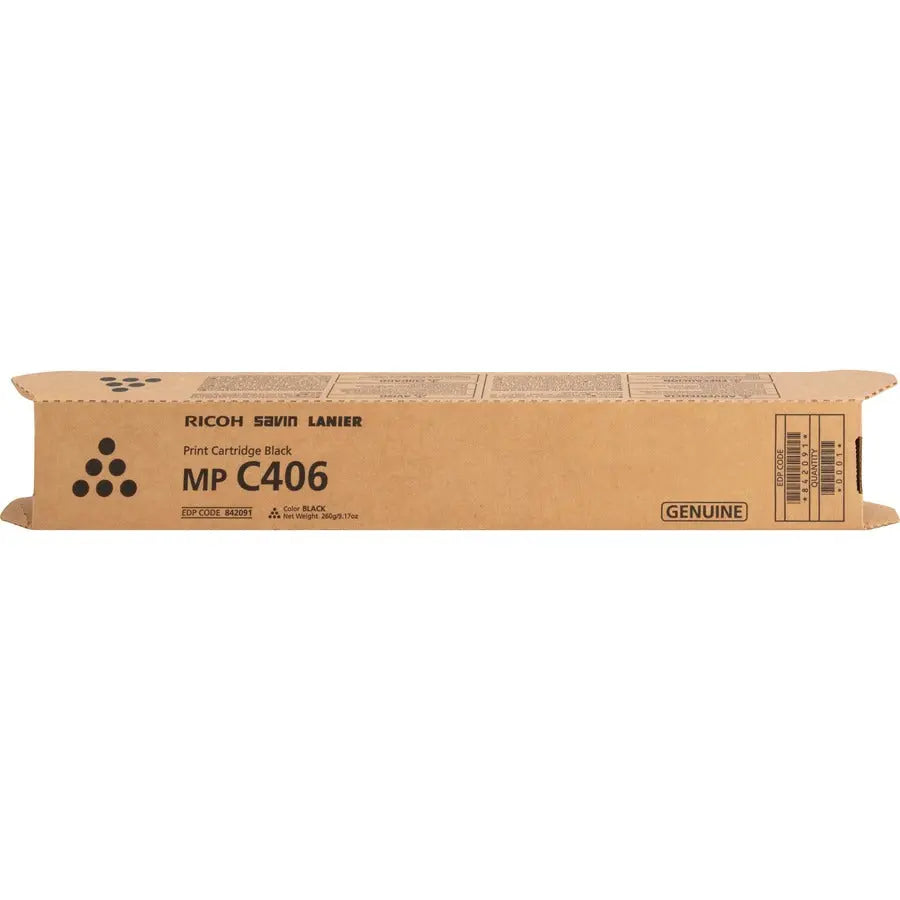 Ricoh Original Laser Toner Cartridge Part 842091 for MPC306, MPC307, MPC406 – Black
