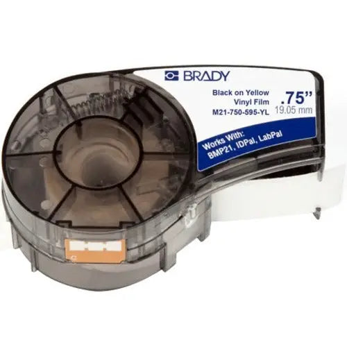 Brady M21-750-595-YL Label Cartridge for BMP21 Series, ID PAL, LabPal Printers - Yellow Vinyl Tape