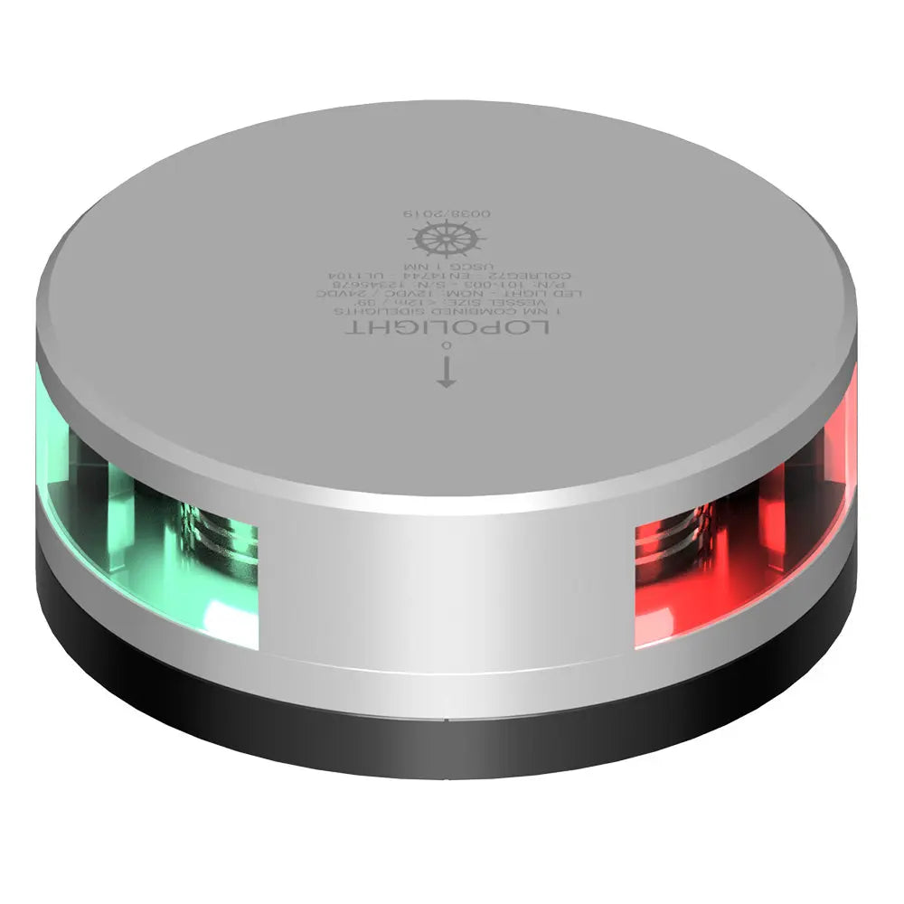 Lopolight Combined Sidelight 1NM Silver Housing with FB Base for Marine Navigation