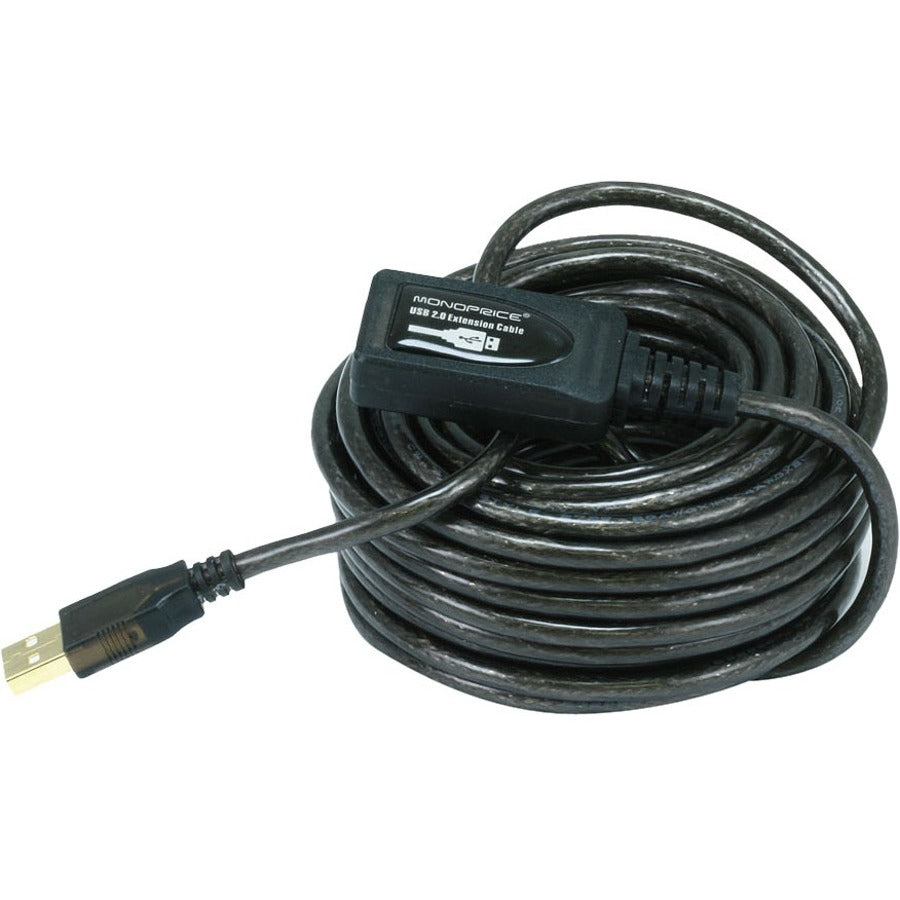 Monoprice Inc. USB Data Transfer Cable Part 6149 – 16.4 ft Active USB Extension with Gold-Plated Connectors