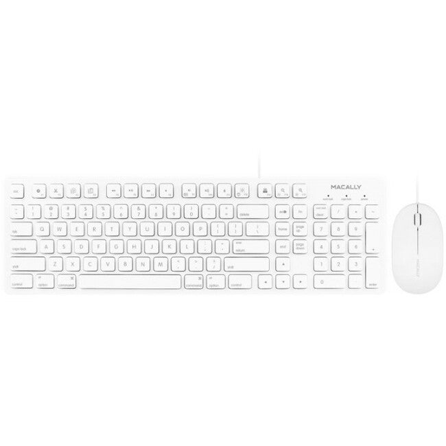 Macally MKeyeCombo Keyboard and Mouse Set – Full-Size 103 Key Keyboard & Optical Mouse for Computer